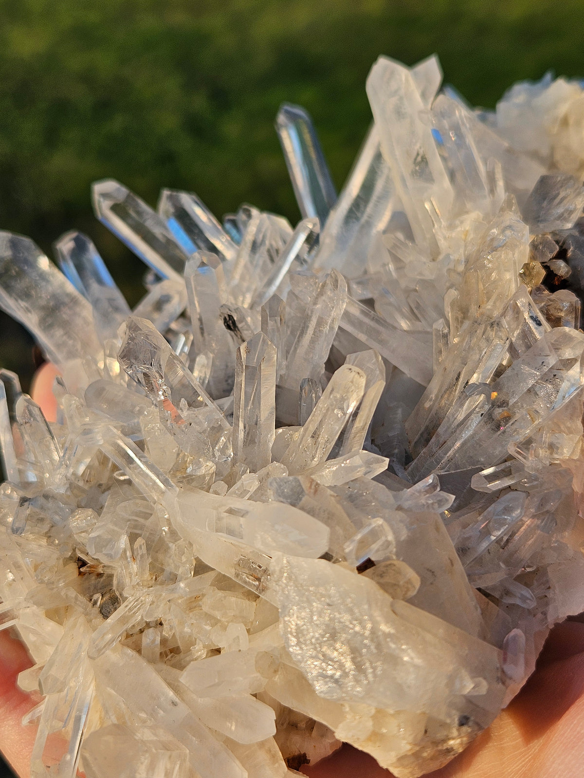 510g Large Optical Clear Lemurian Quartz Crystal Cluster