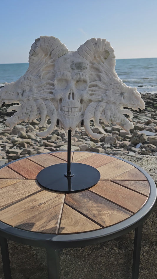 Jade Skull And Dragons Carving