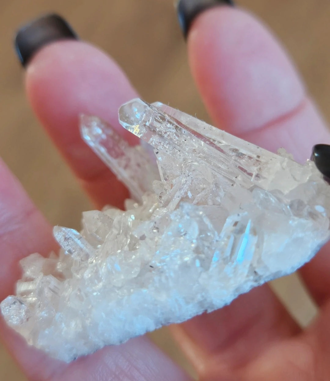 High Clarity Pink Lemurian Quartz Crystal Cluster – Natural Rainbows & Exceptional Clarity