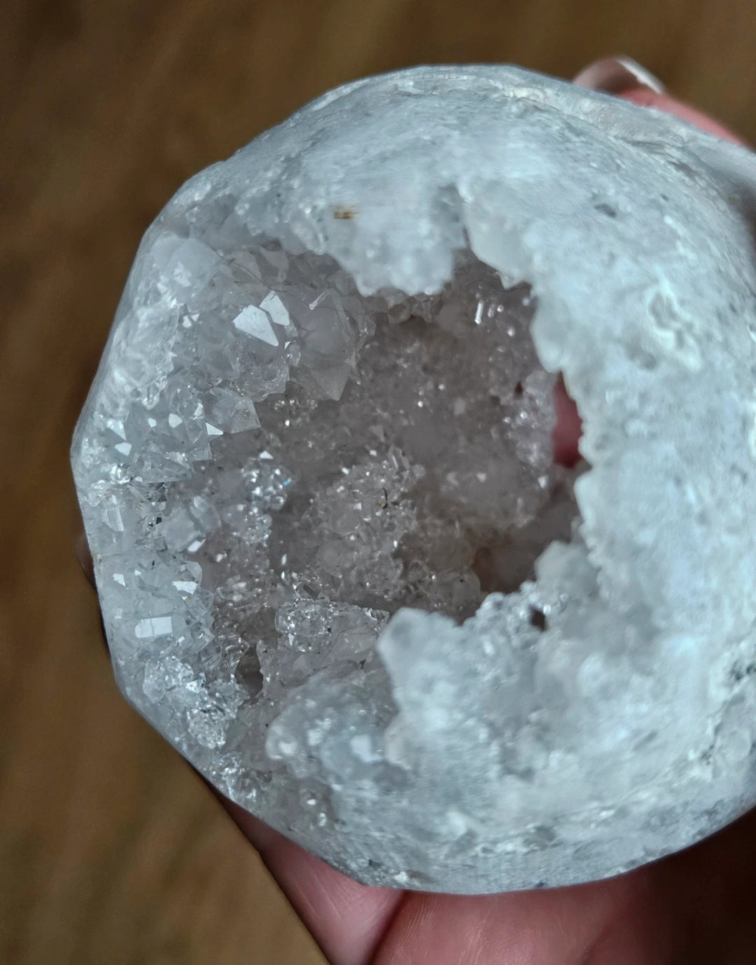 Clear Quartz Cluster Whole Geode Nodule With Rainbow Flashes