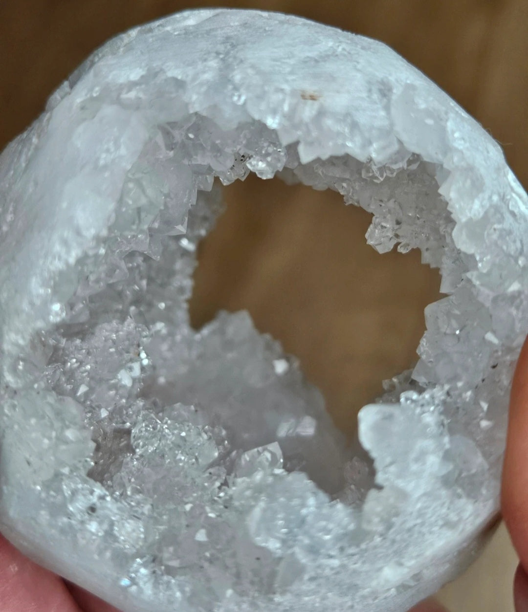 Clear Quartz Cluster Whole Geode Nodule With Rainbow Flashes