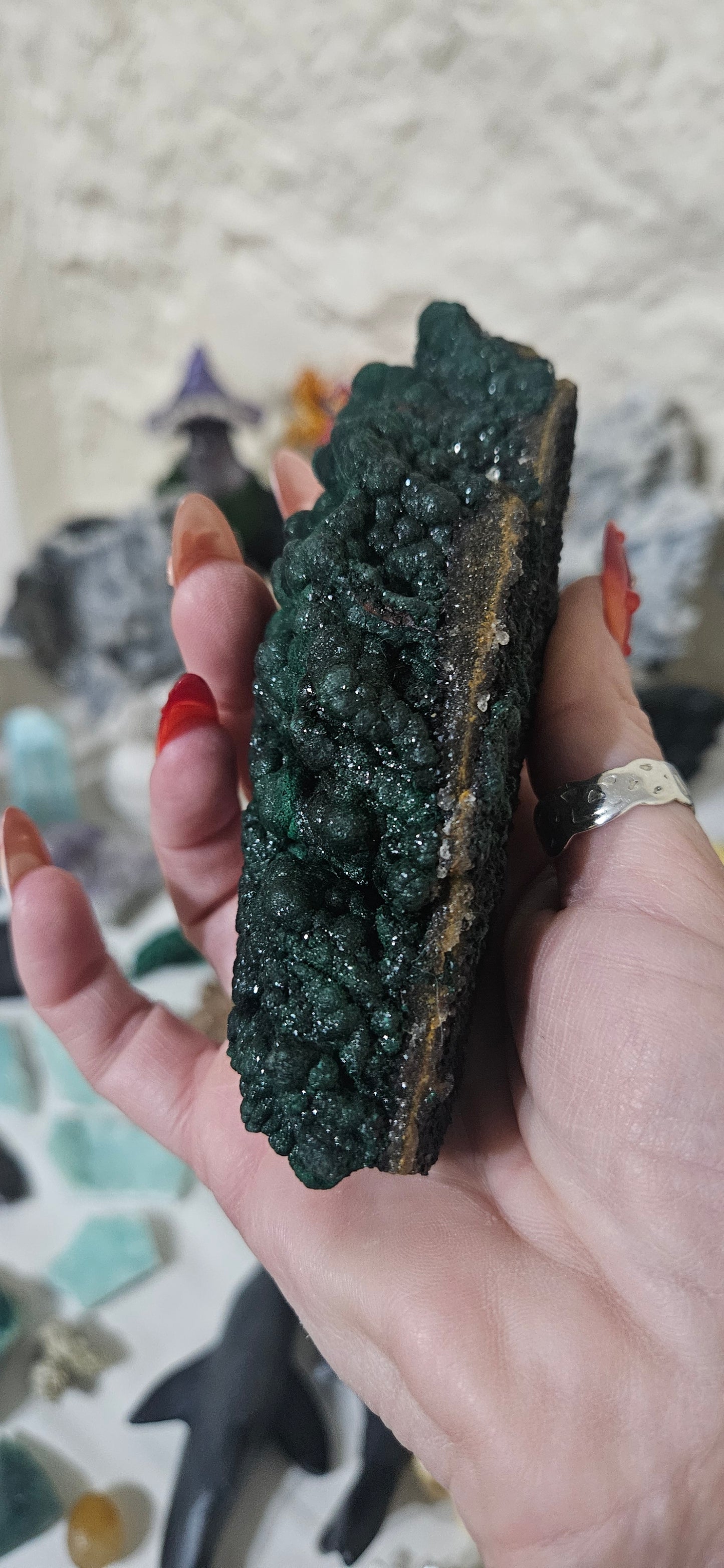 Raw Botryoidal Malachite Specimen - Natural Green Crystal Cluster from Congo - High-Grade Fibrous Mineral for Healing and Collection