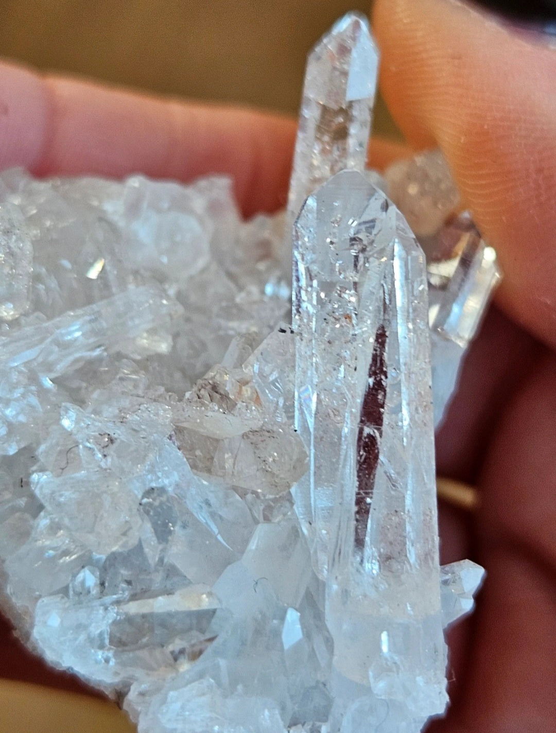 High Clarity Pink Lemurian Quartz Crystal Cluster – Natural Rainbows & Exceptional Clarity