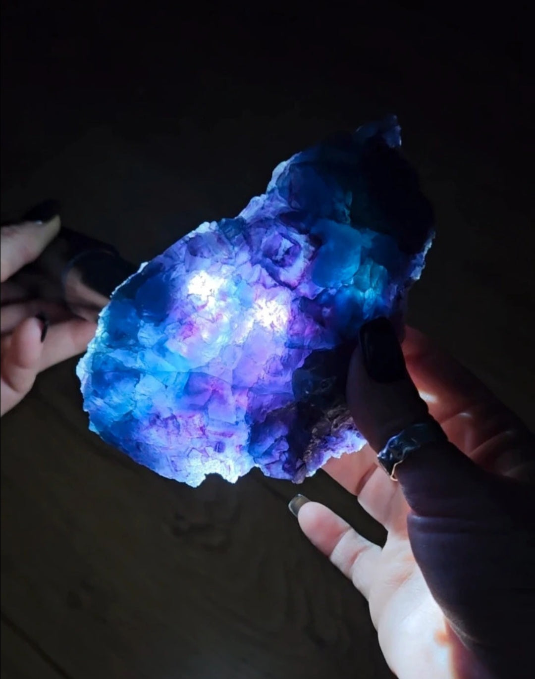 Rare Deep Blue-Purple Octahedral Fluorite Crystal Cluster – Xia Yang Mine, Fujian