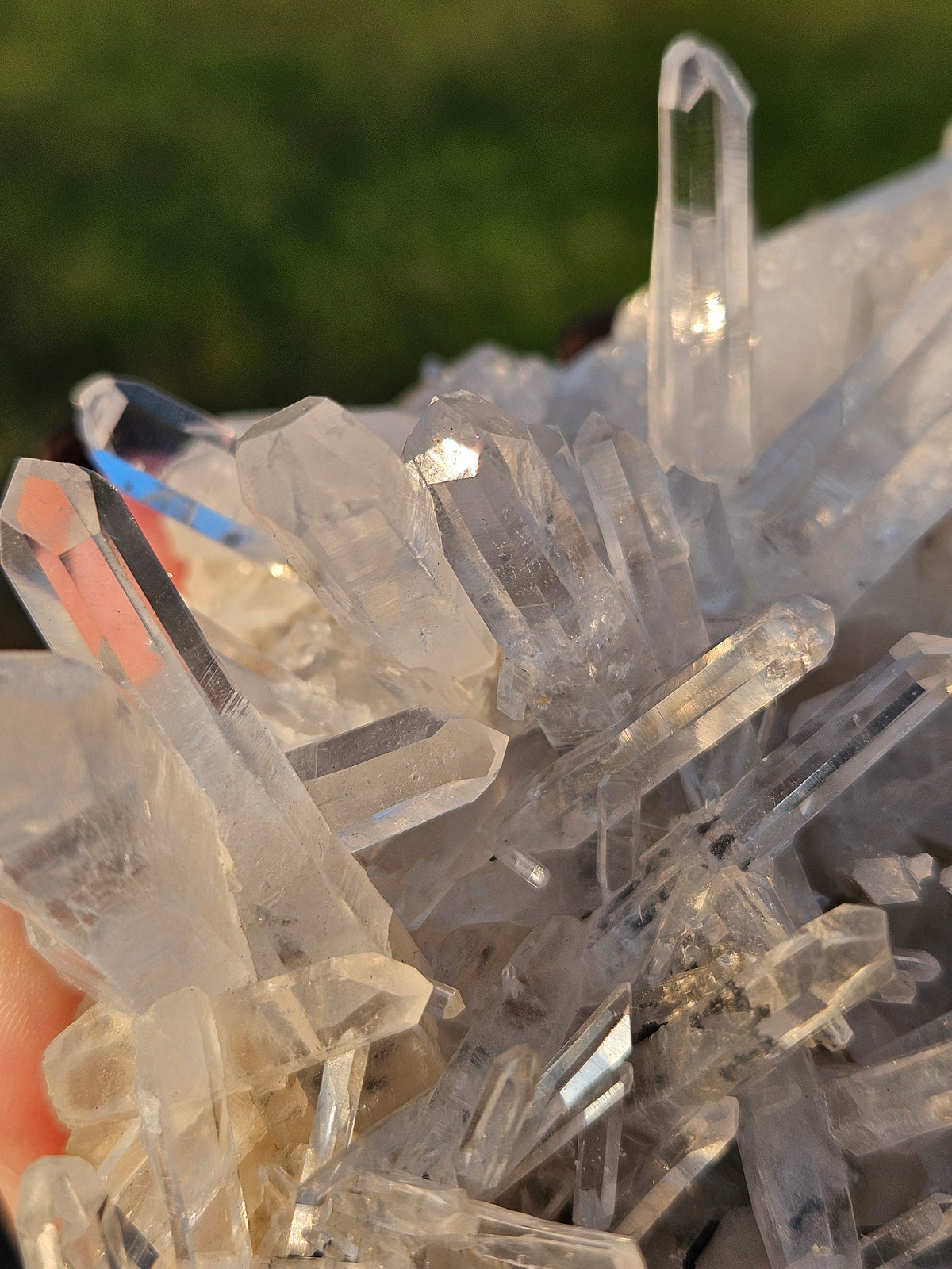510g Large Optical Clear Lemurian Quartz Crystal Cluster