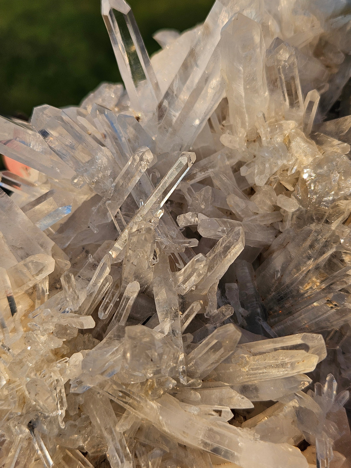 510g Large Optical Clear Lemurian Quartz Crystal Cluster