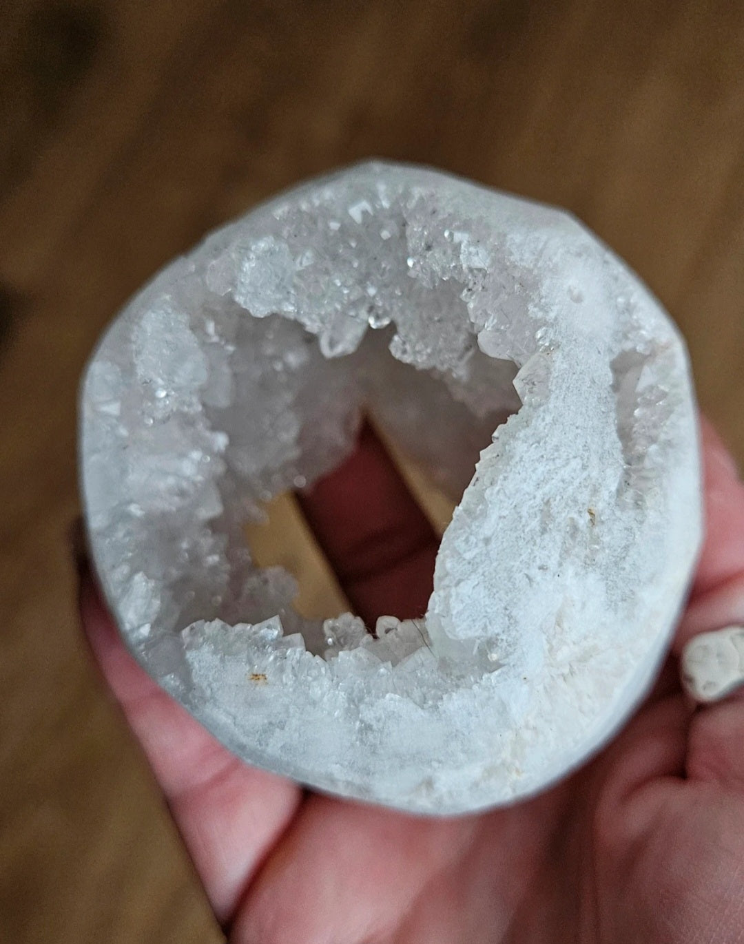 Clear Quartz Cluster Whole Geode Nodule With Rainbow Flashes