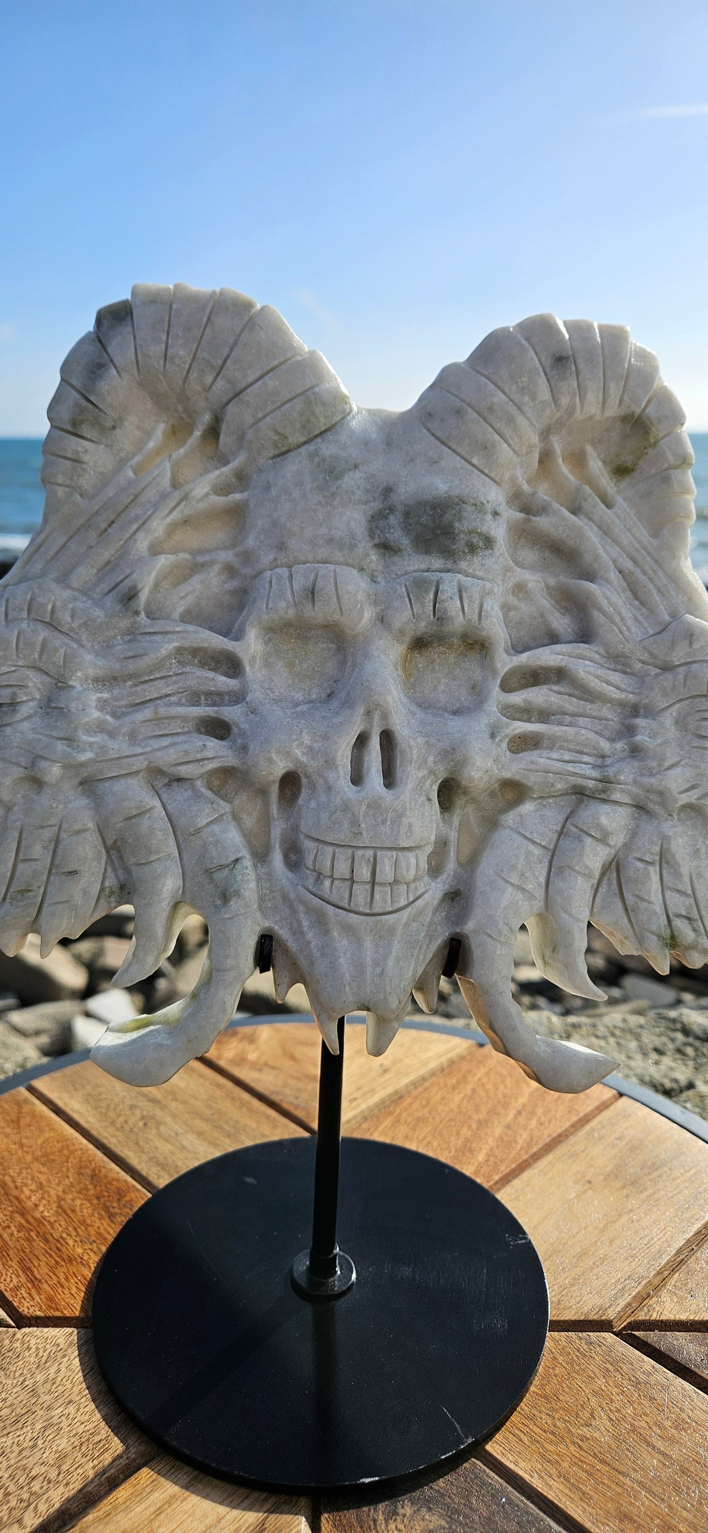 Jade Skull And Dragons Carving