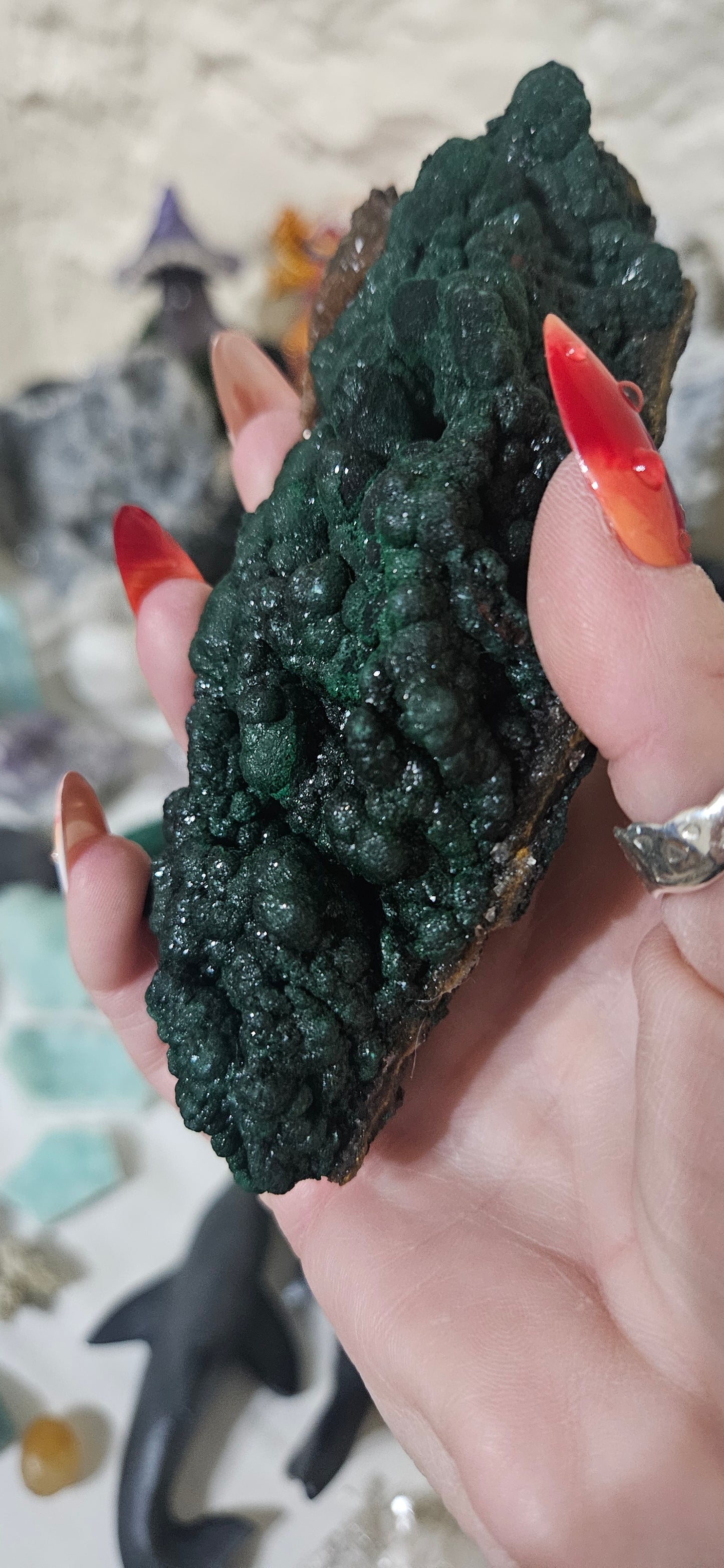 Raw Botryoidal Malachite Specimen - Natural Green Crystal Cluster from Congo - High-Grade Fibrous Mineral for Healing and Collection