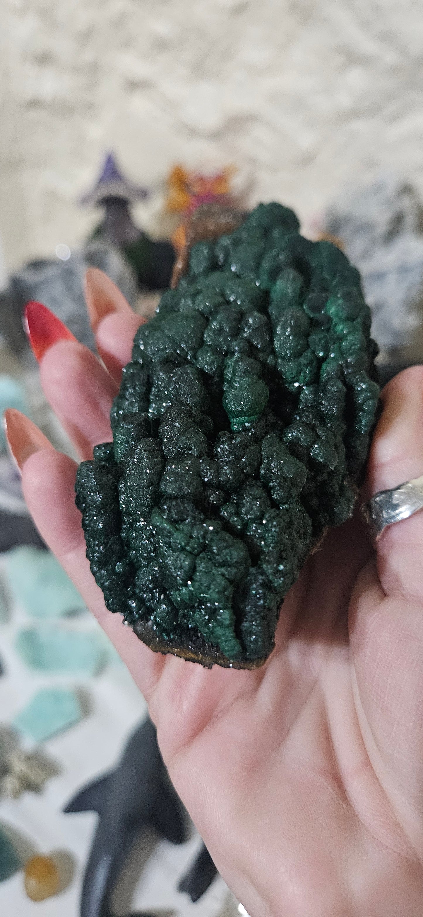 Raw Botryoidal Malachite Specimen - Natural Green Crystal Cluster from Congo - High-Grade Fibrous Mineral for Healing and Collection
