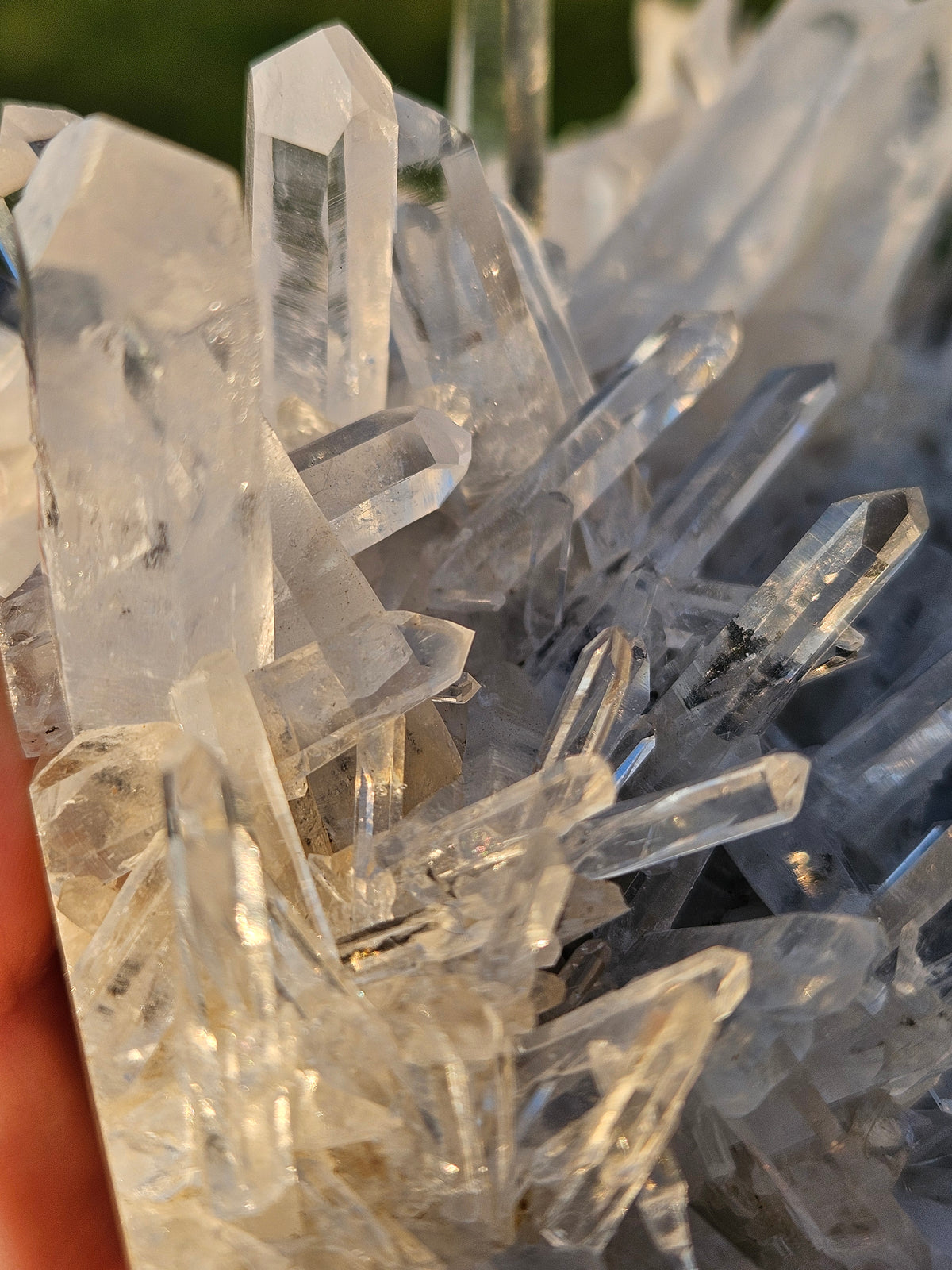 510g Large Optical Clear Lemurian Quartz Crystal Cluster