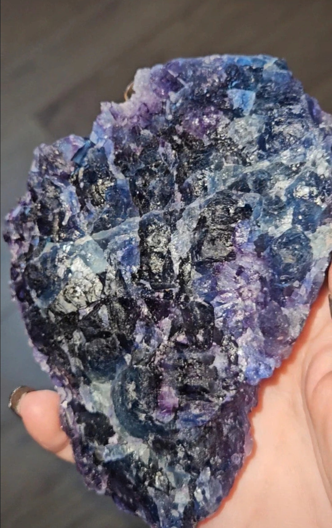 Rare Deep Blue-Purple Octahedral Fluorite Crystal Cluster – Xia Yang Mine, Fujian