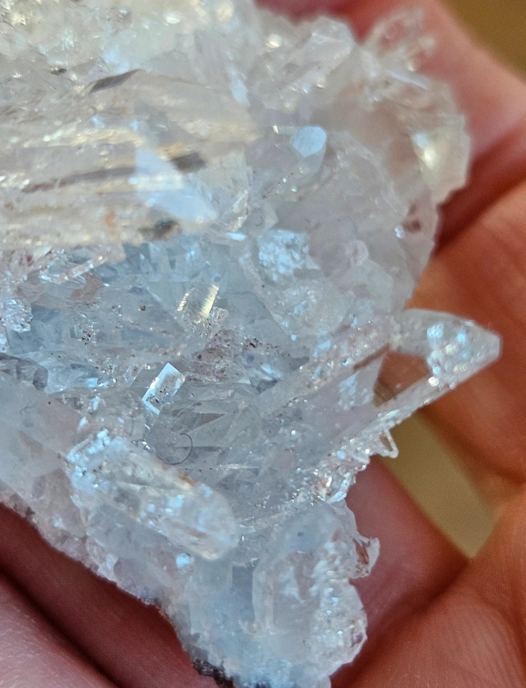 High Clarity Pink Lemurian Quartz Crystal Cluster – Natural Rainbows & Exceptional Clarity