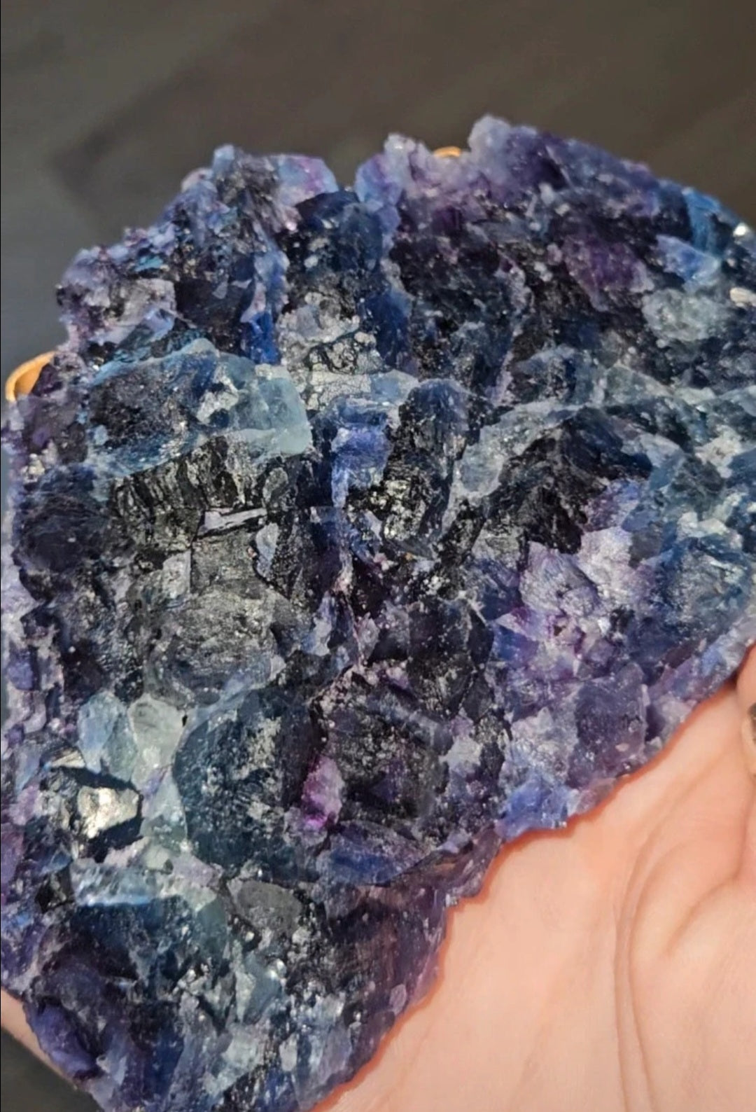 Rare Deep Blue-Purple Octahedral Fluorite Crystal Cluster – Xia Yang Mine, Fujian