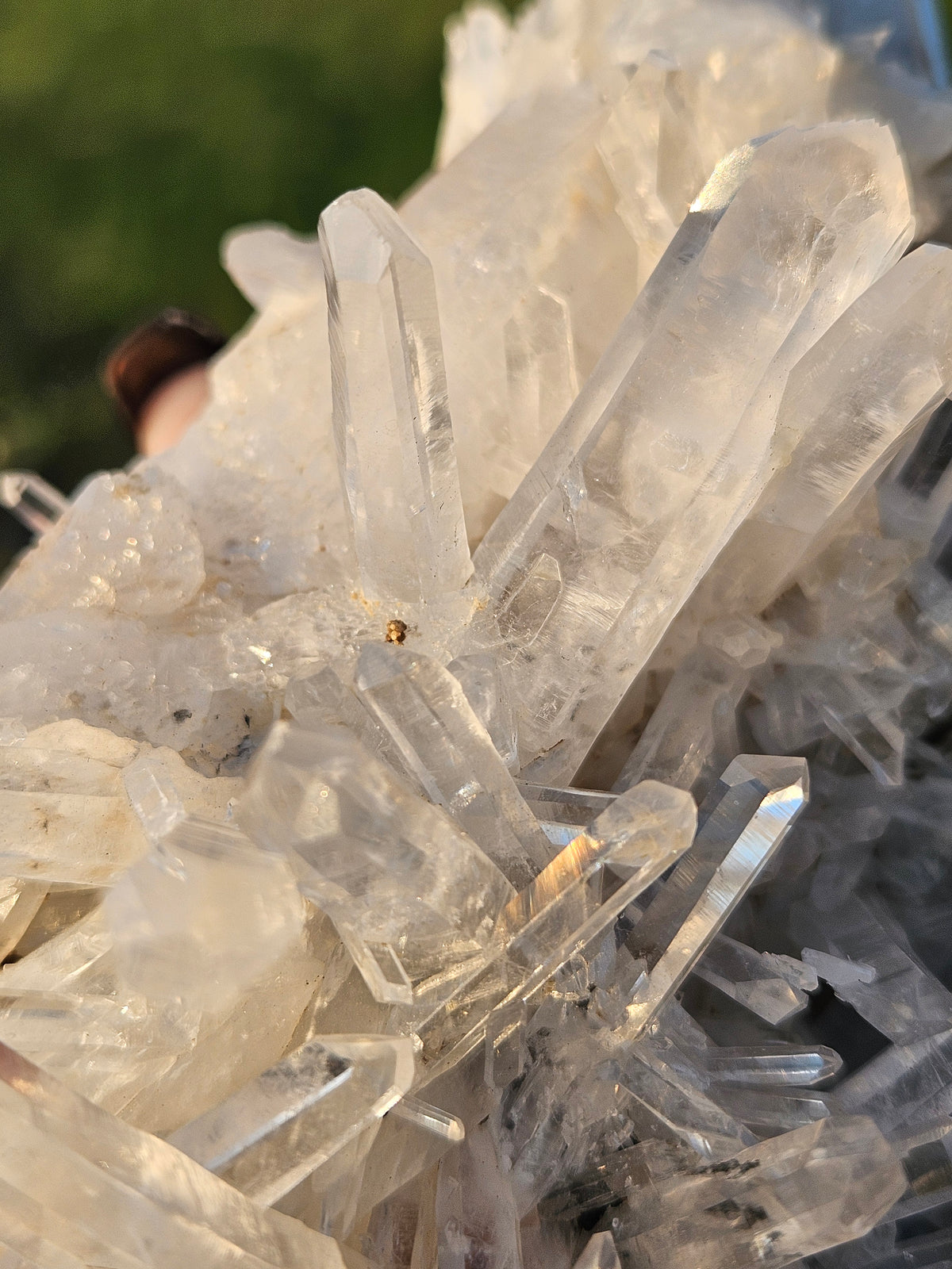 510g Large Optical Clear Lemurian Quartz Crystal Cluster