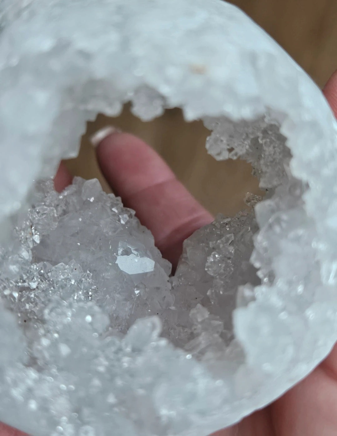 Clear Quartz Cluster Whole Geode Nodule With Rainbow Flashes