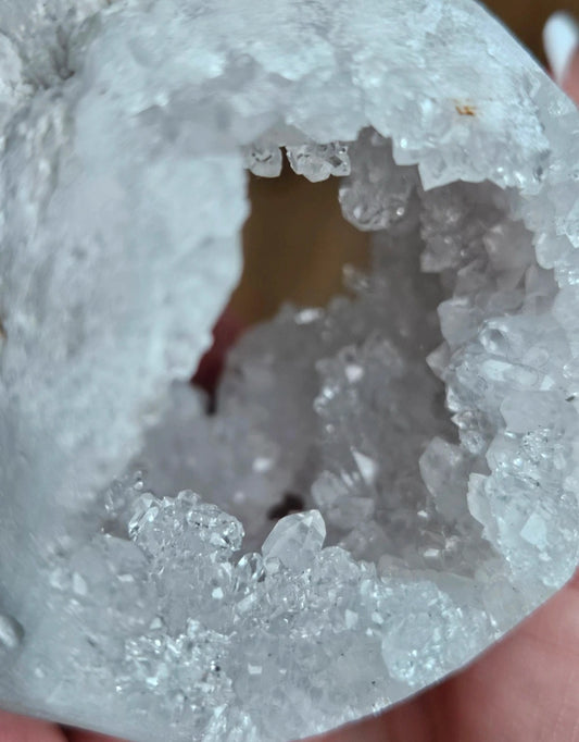 Clear Quartz Cluster Whole Geode Nodule With Rainbow Flashes