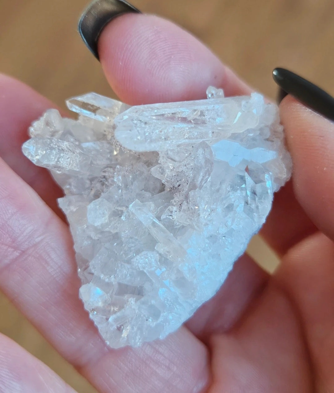 High Clarity Pink Lemurian Quartz Crystal Cluster – Natural Rainbows & Exceptional Clarity