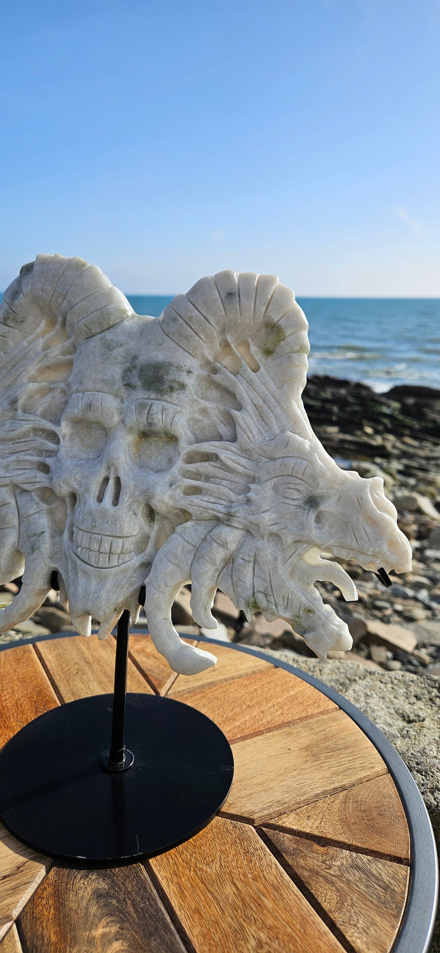 Jade Skull And Dragons Carving