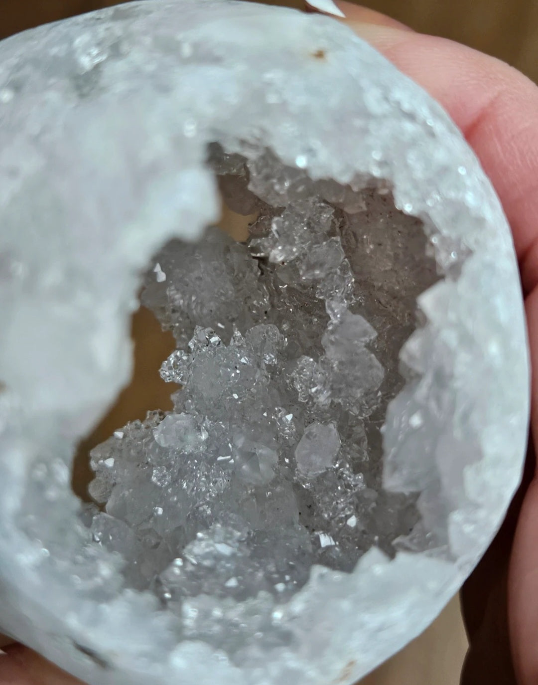 Clear Quartz Cluster Whole Geode Nodule With Rainbow Flashes