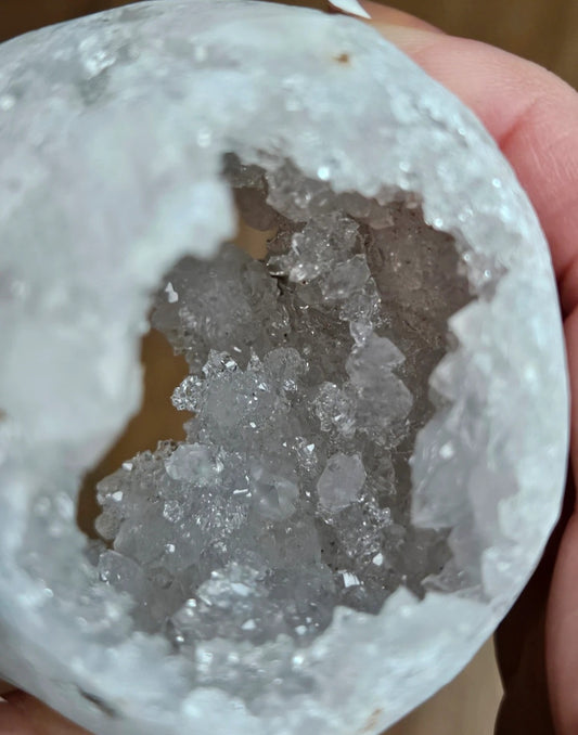 Clear Quartz Cluster Whole Geode Nodule With Rainbow Flashes