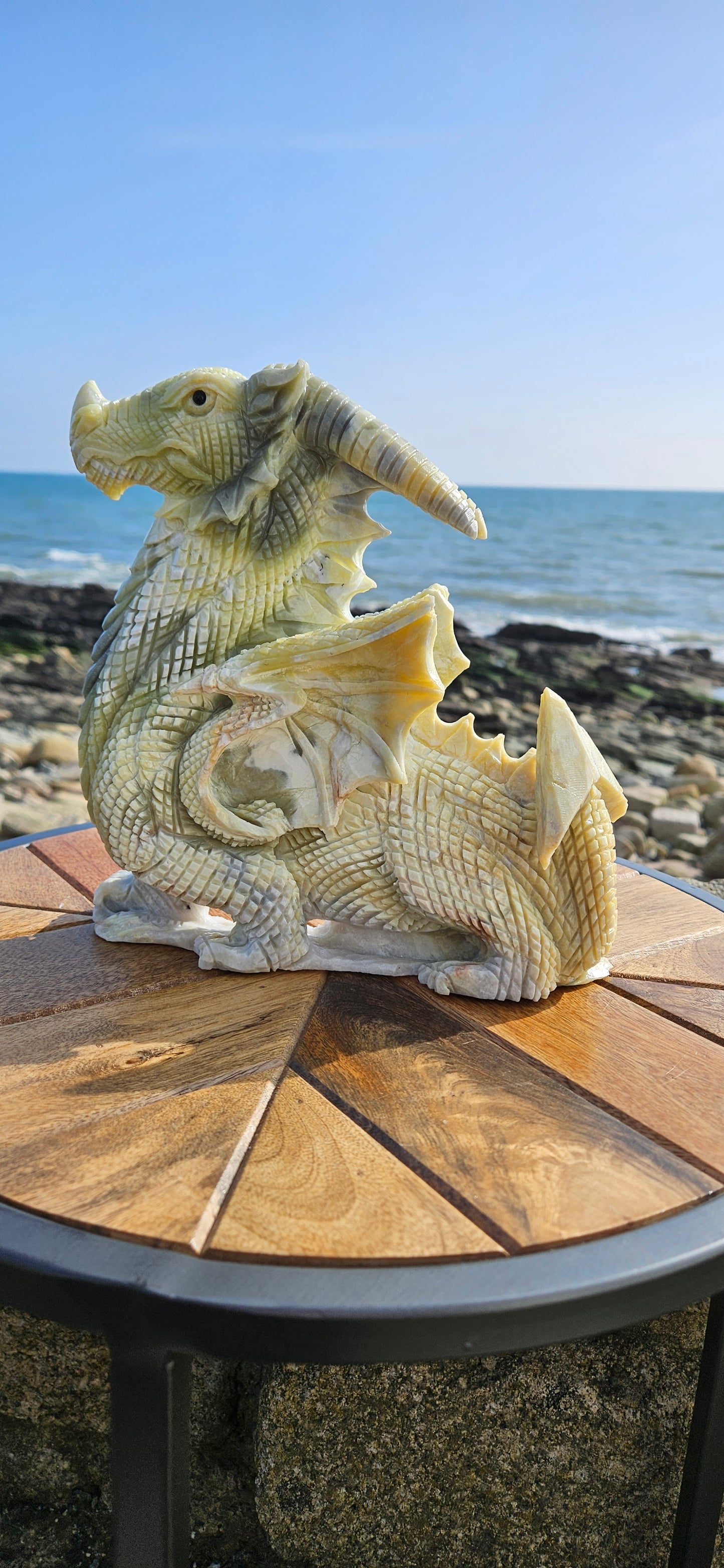 Green Jade Dragon Carving – Large 1.8kg Mythical Guardian (Reduced Price)