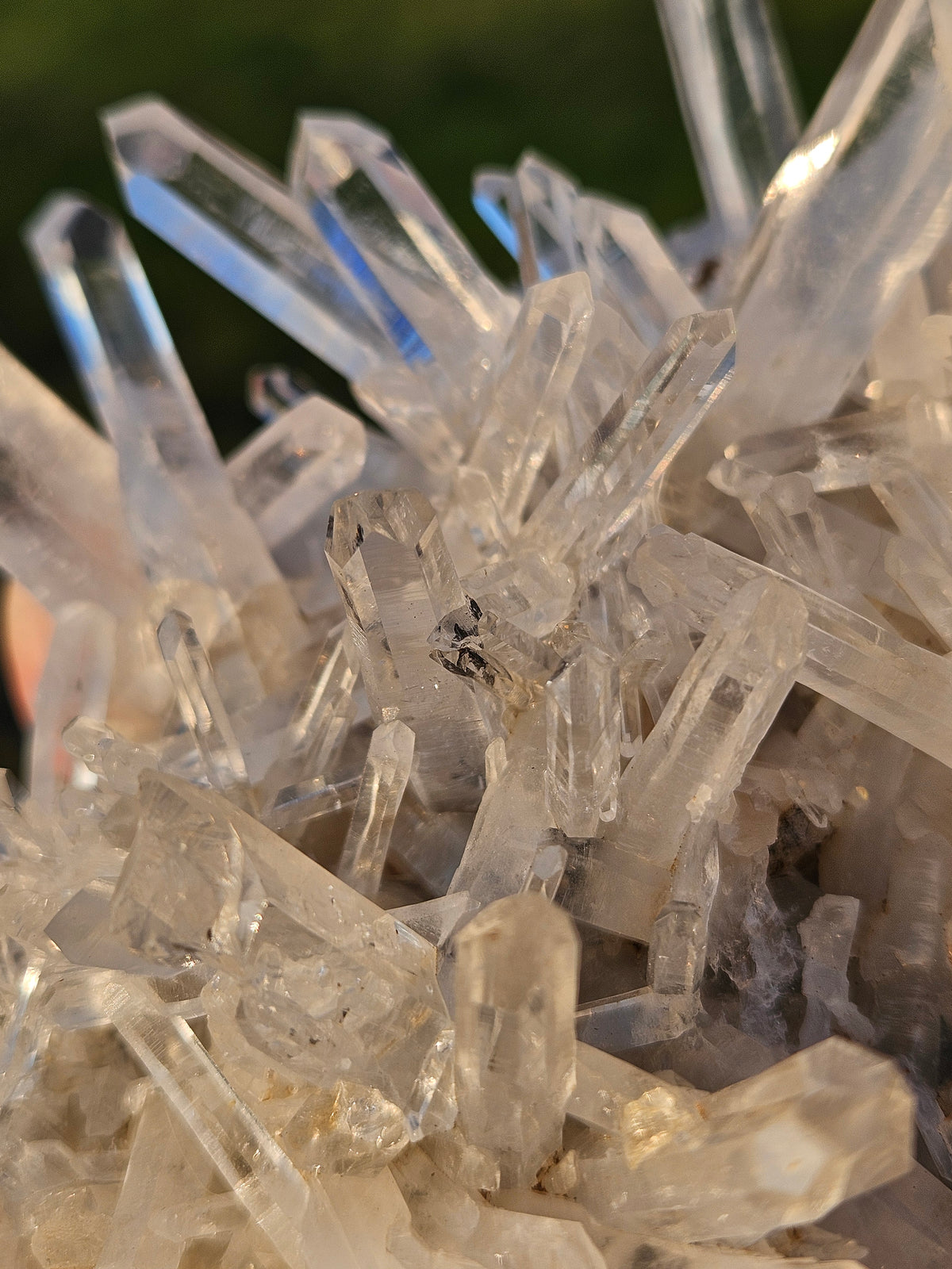 510g Large Optical Clear Lemurian Quartz Crystal Cluster