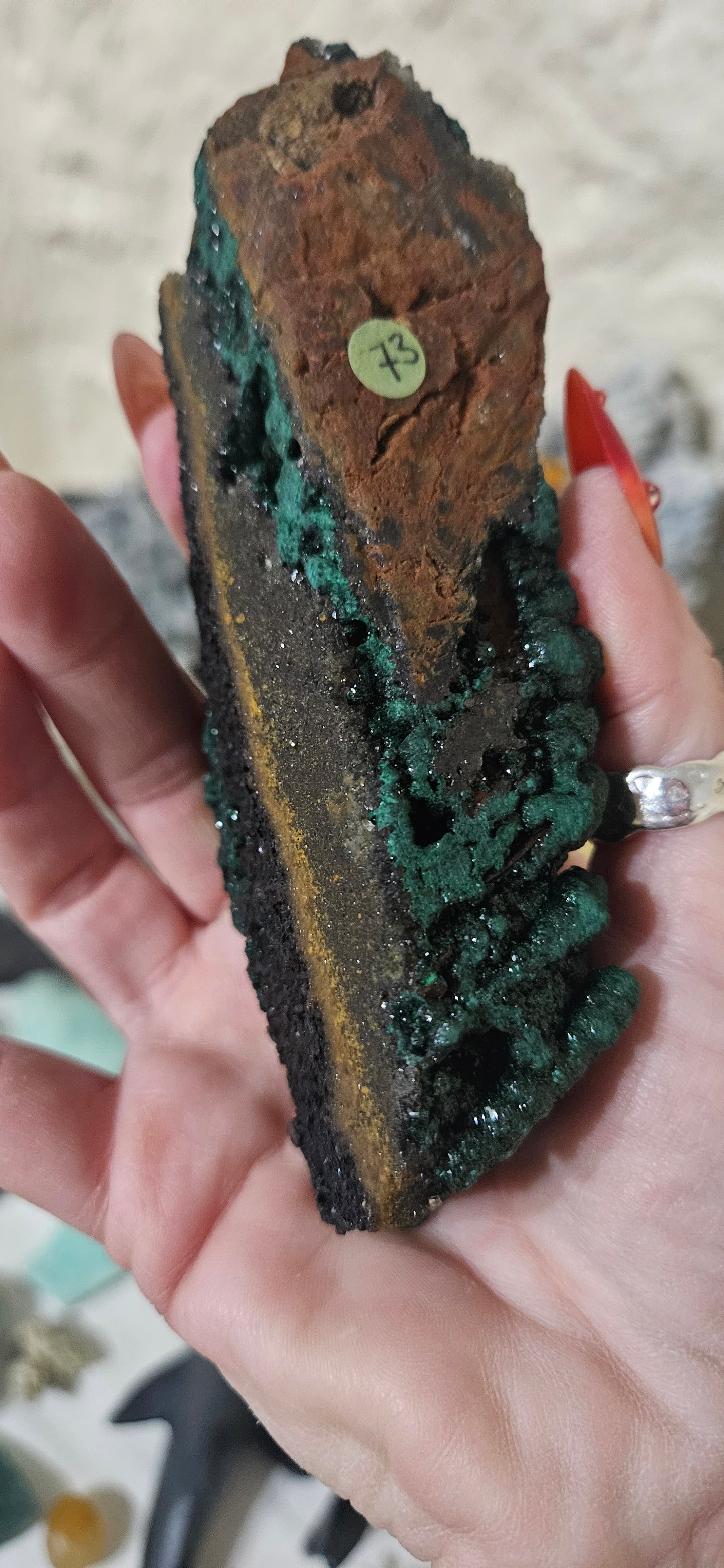 Raw Botryoidal Malachite Specimen - Natural Green Crystal Cluster from Congo - High-Grade Fibrous Mineral for Healing and Collection