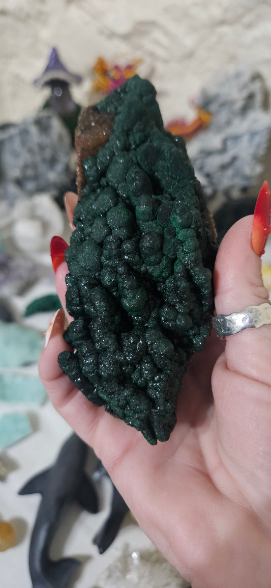 Raw Botryoidal Malachite Specimen - Natural Green Crystal Cluster from Congo - High-Grade Fibrous Mineral for Healing and Collection