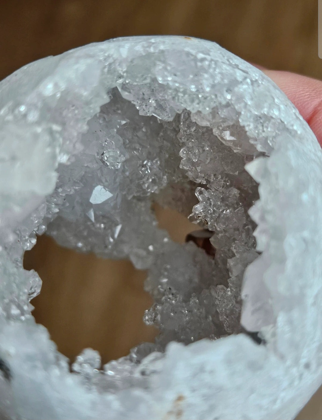 Clear Quartz Cluster Whole Geode Nodule With Rainbow Flashes