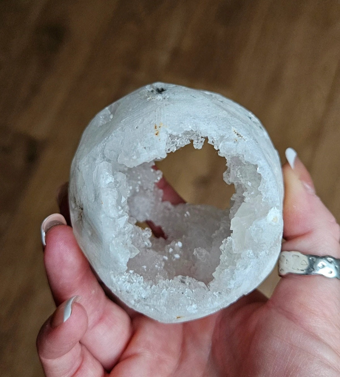 Clear Quartz Cluster Whole Geode Nodule With Rainbow Flashes