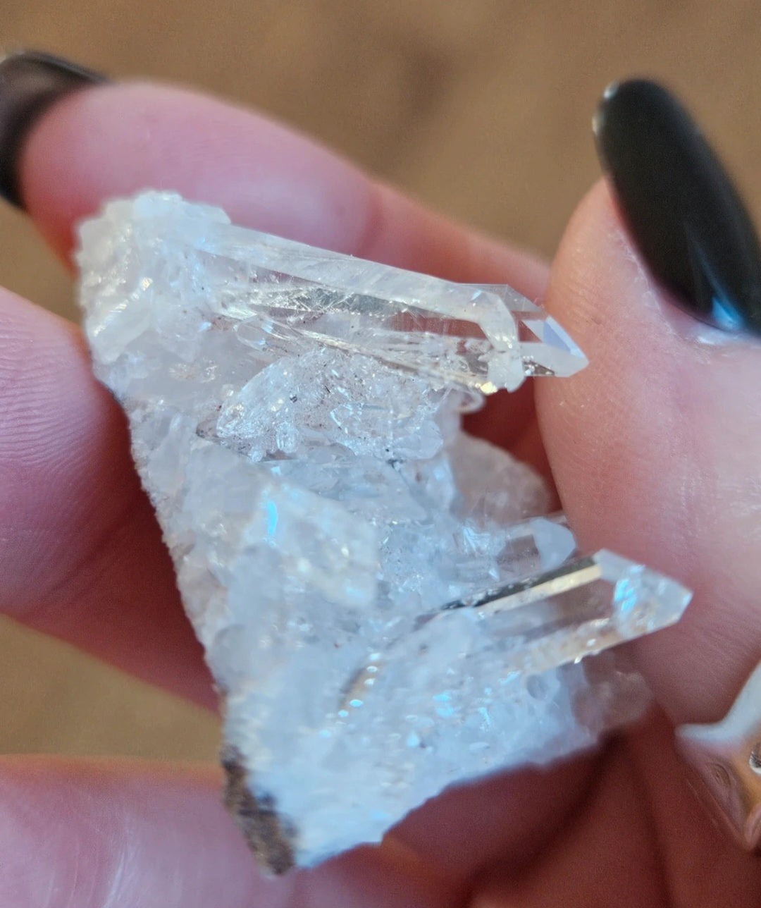 High Clarity Pink Lemurian Quartz Crystal Cluster – Natural Rainbows & Exceptional Clarity
