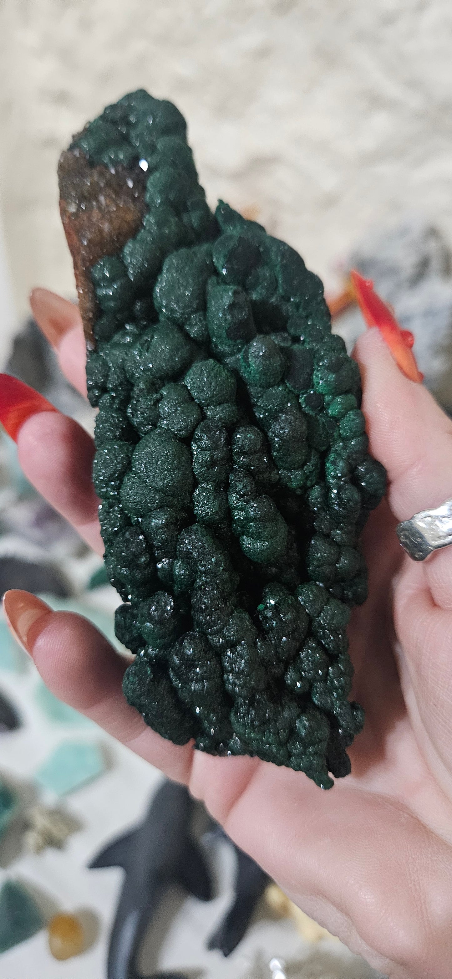 Raw Botryoidal Malachite Specimen - Natural Green Crystal Cluster from Congo - High-Grade Fibrous Mineral for Healing and Collection