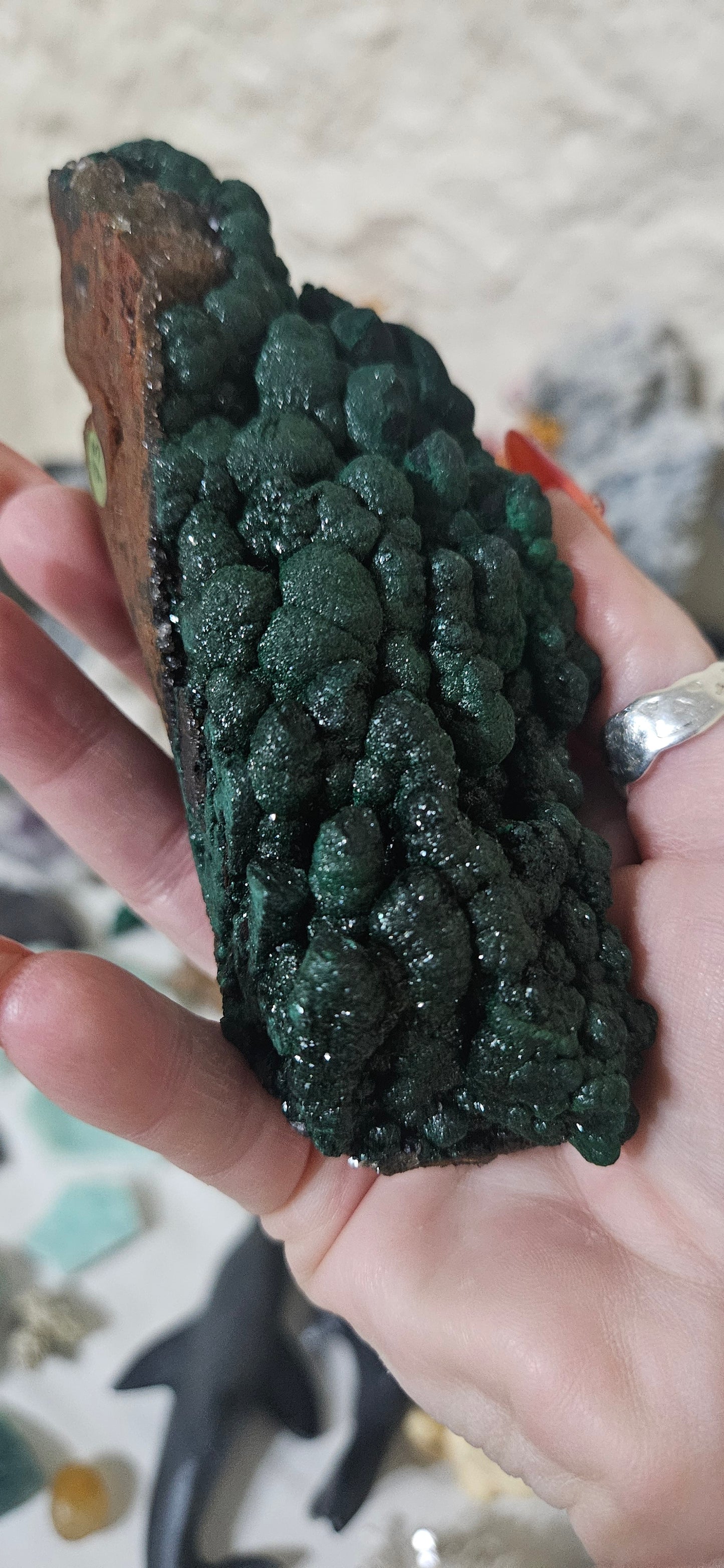 Raw Botryoidal Malachite Specimen - Natural Green Crystal Cluster from Congo - High-Grade Fibrous Mineral for Healing and Collection