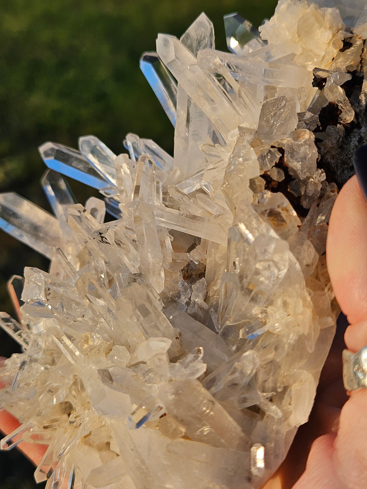 510g Large Optical Clear Lemurian Quartz Crystal Cluster