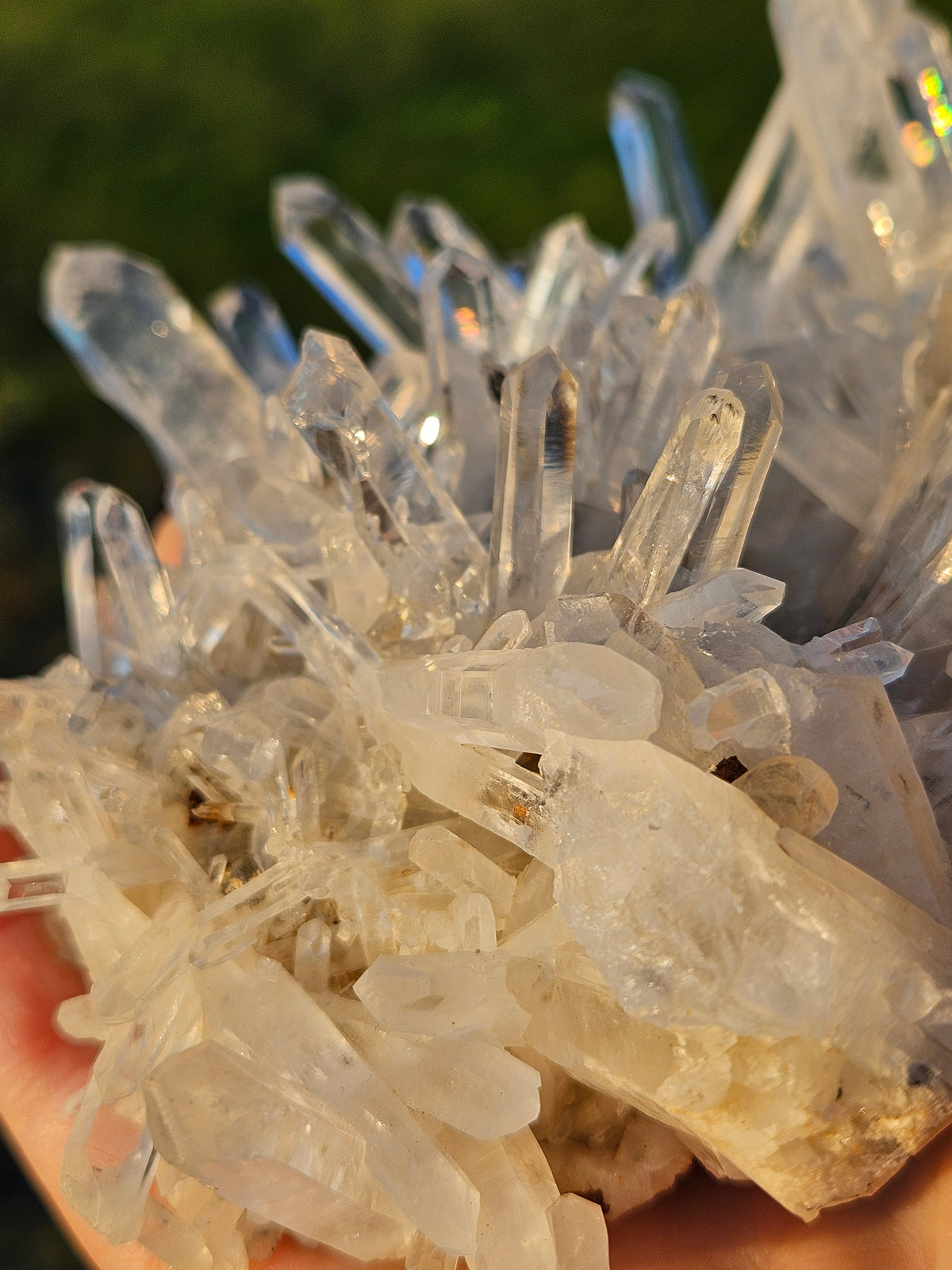 510g Large Optical Clear Lemurian Quartz Crystal Cluster