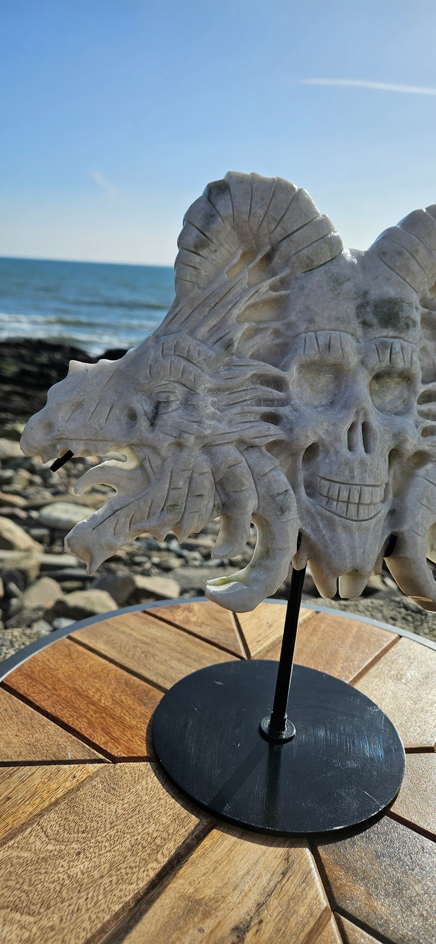 Jade Skull And Dragons Carving