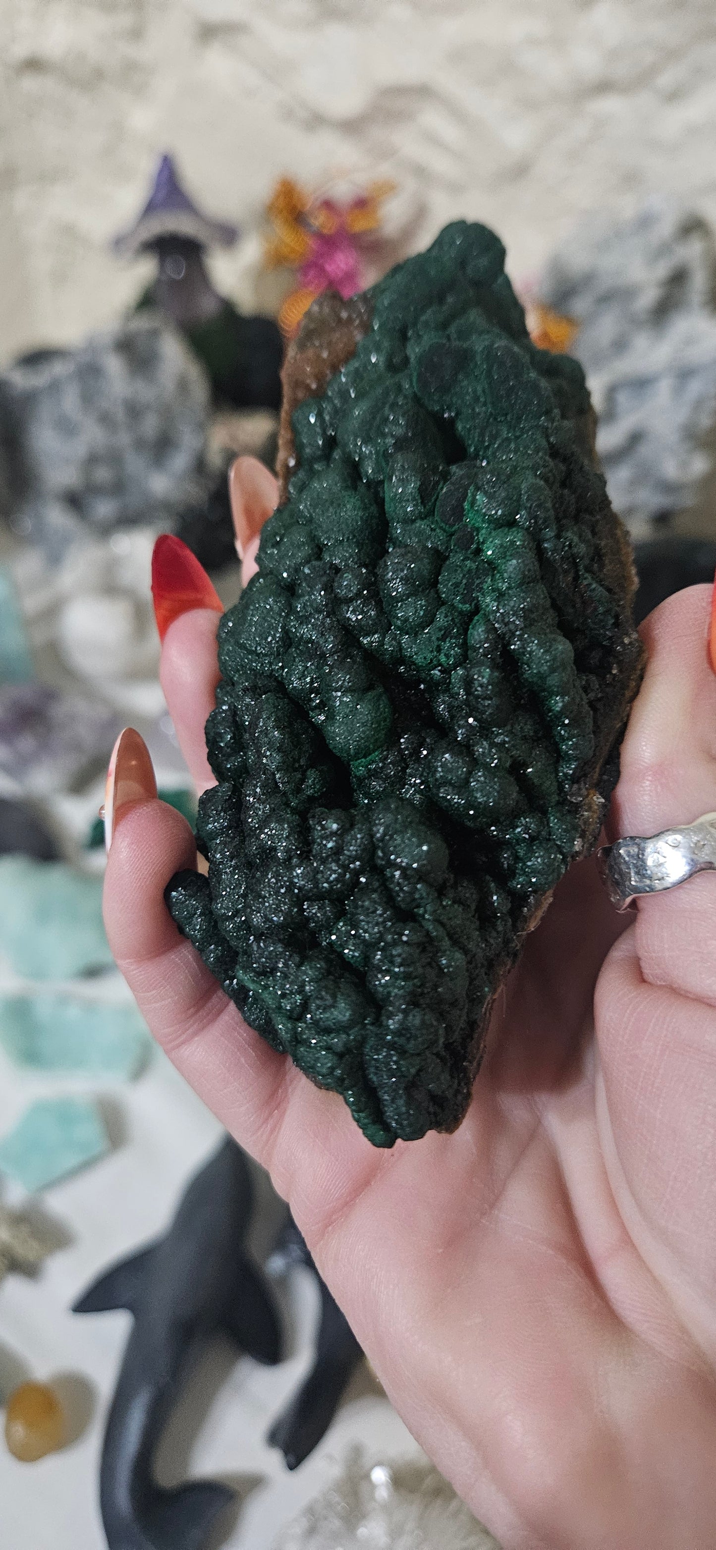 Raw Botryoidal Malachite Specimen - Natural Green Crystal Cluster from Congo - High-Grade Fibrous Mineral for Healing and Collection