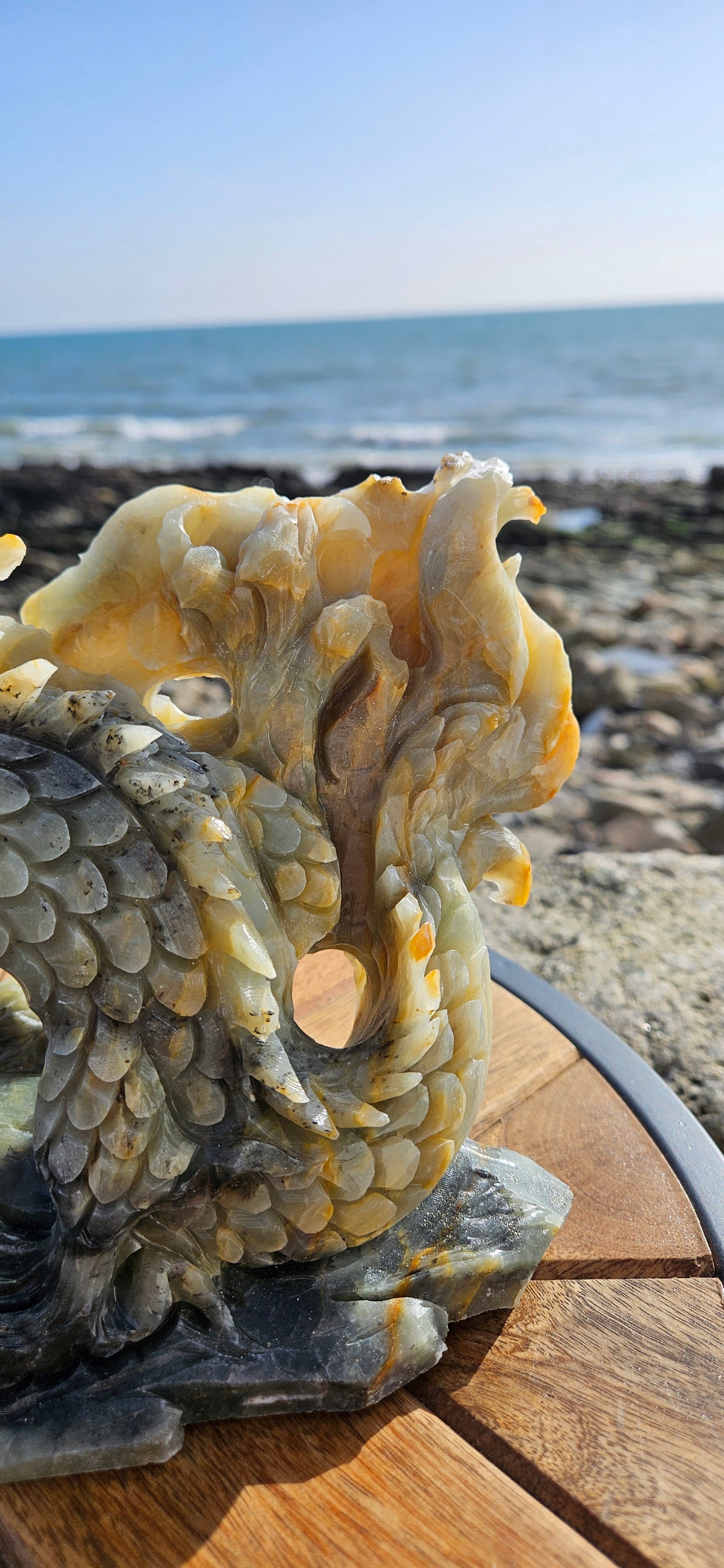 Large Chinese Jade Dragon Carving – Massive 2.8kg Dragon Statue (Reduced Due to Tail Damage)