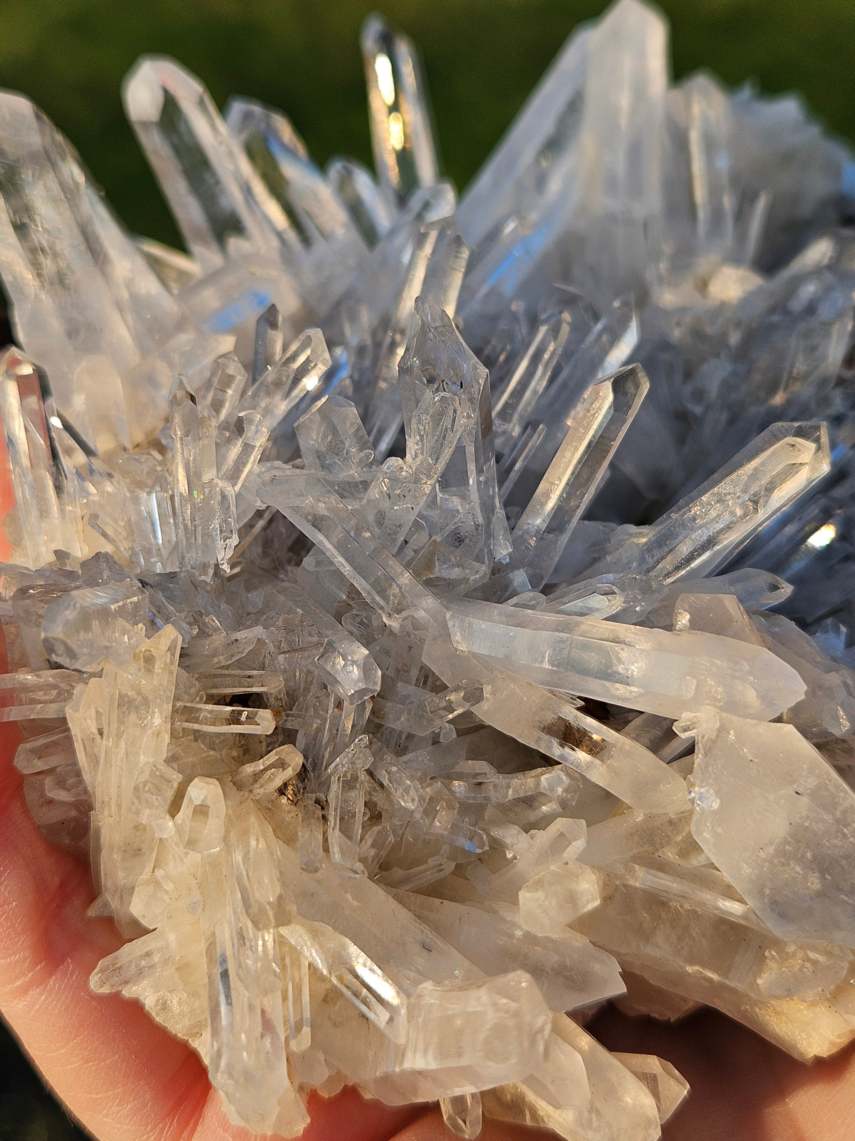 510g Large Optical Clear Lemurian Quartz Crystal Cluster
