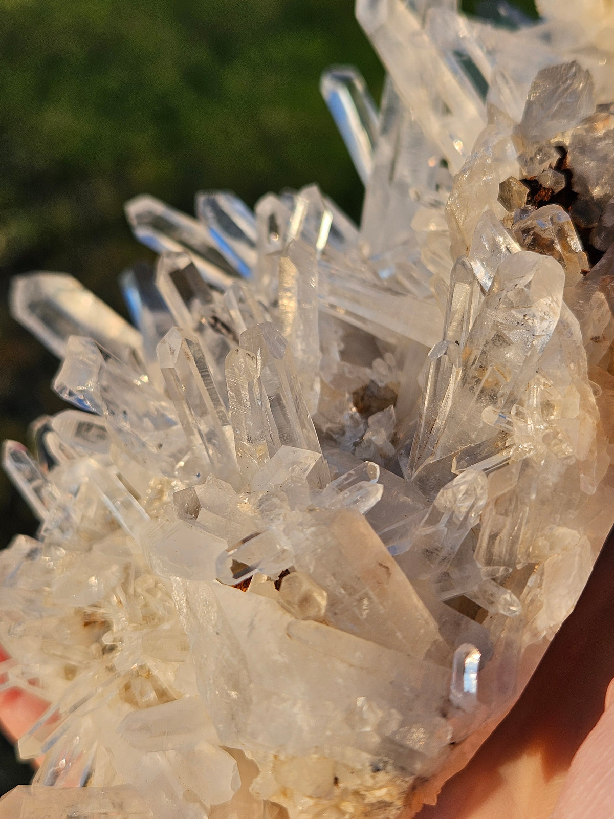 510g Large Optical Clear Lemurian Quartz Crystal Cluster