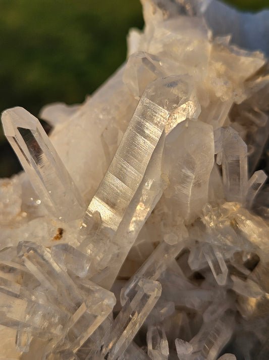 510g Large Optical Clear Lemurian Quartz Crystal Cluster