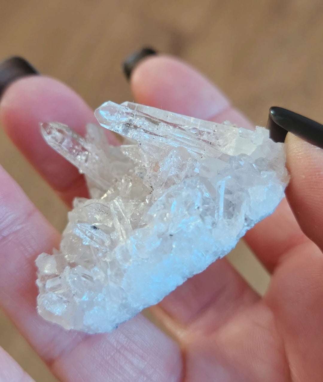 High Clarity Pink Lemurian Quartz Crystal Cluster – Natural Rainbows & Exceptional Clarity