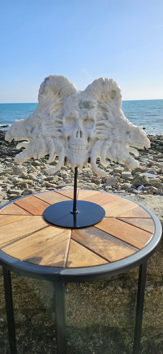 Jade Skull And Dragons Carving