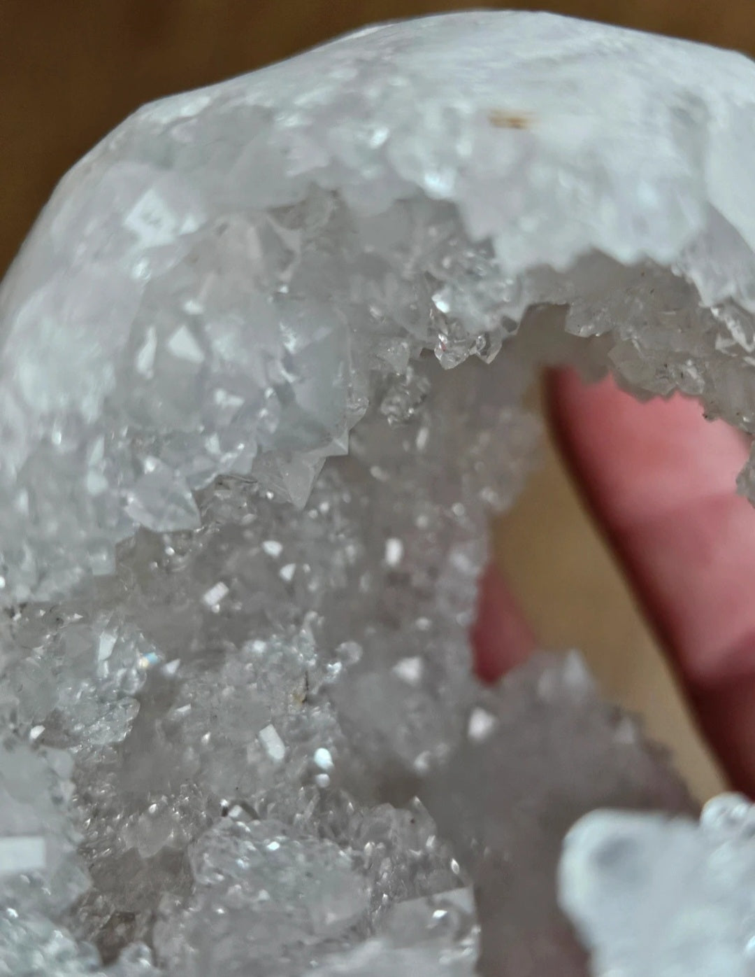 Clear Quartz Cluster Whole Geode Nodule With Rainbow Flashes